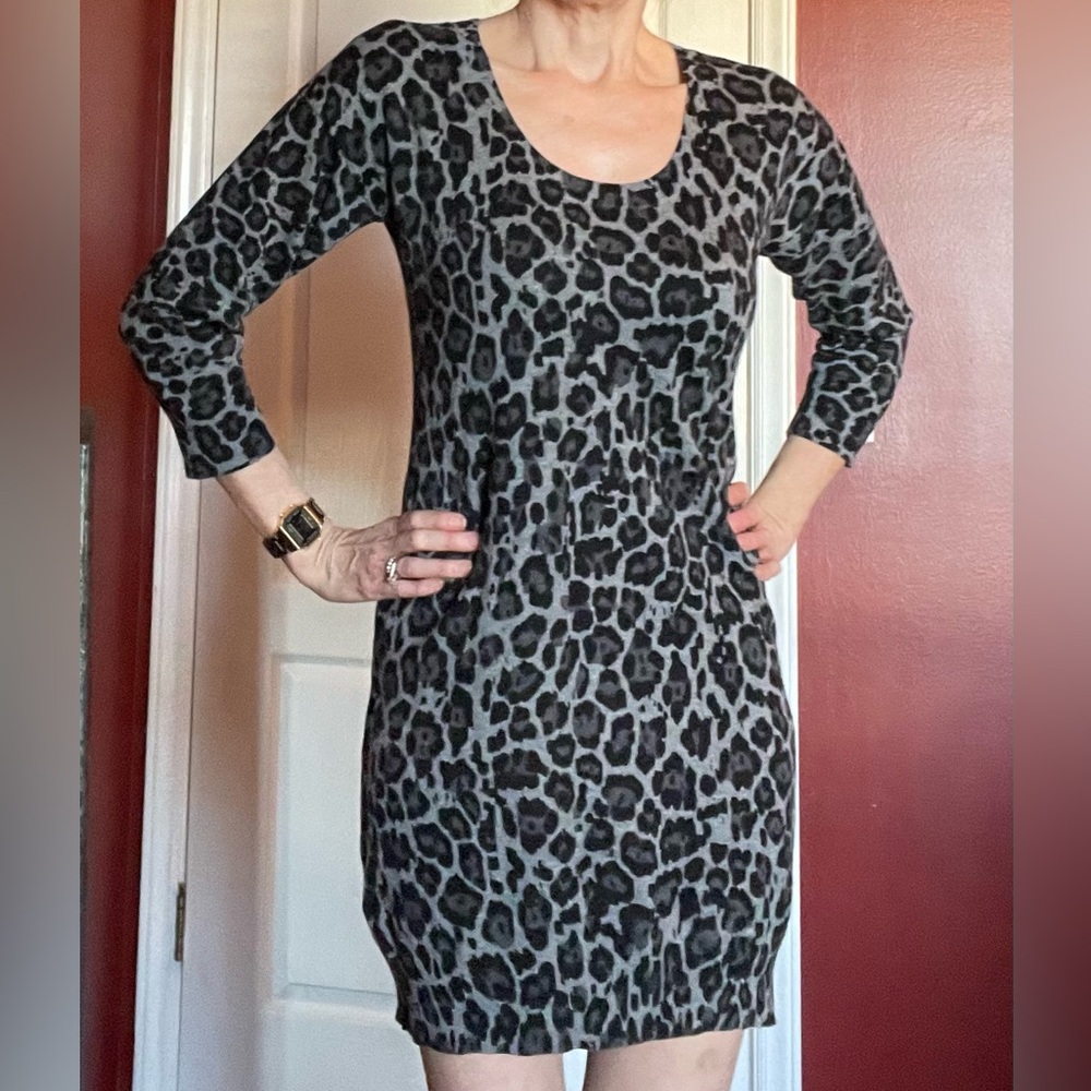 Banana Republic Leopard knit dress. Small